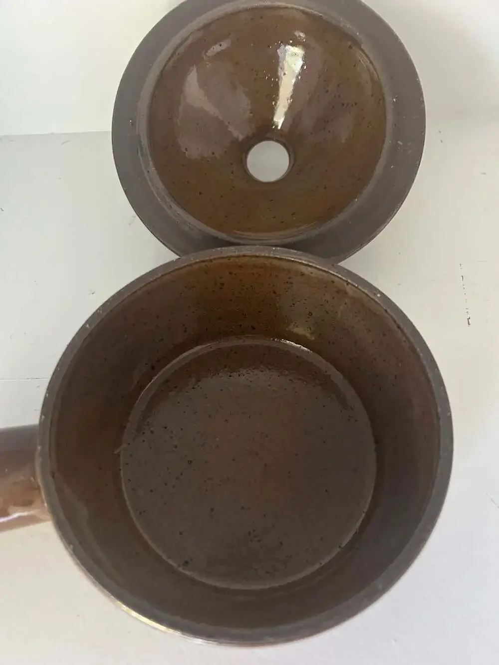 Stone Wave Speckled Brown Stoneware Microwave Cooker With Vented Lid And Handle